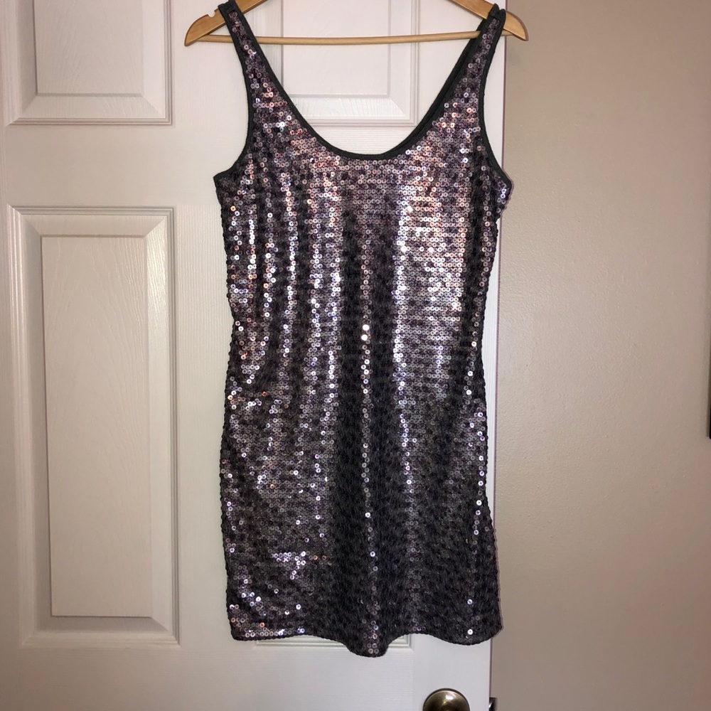 🤍 Express Sequin Slip Dress - Size M